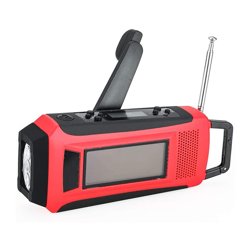 Weather Radio Emergency Hand Crank Self-Powered AM/FM NOAA Solar Portable Radio with LED Flashlight, 1150mAh Power Bank for iOS/Android Phone Battery Charger